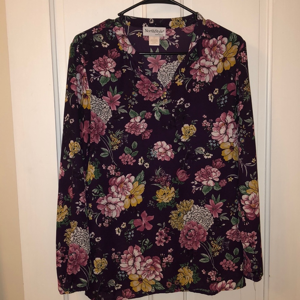 Sheer floral blouse